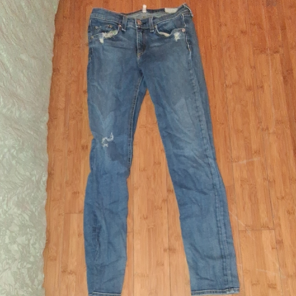 rag & bone Distressed Blue Skinny Jeans
